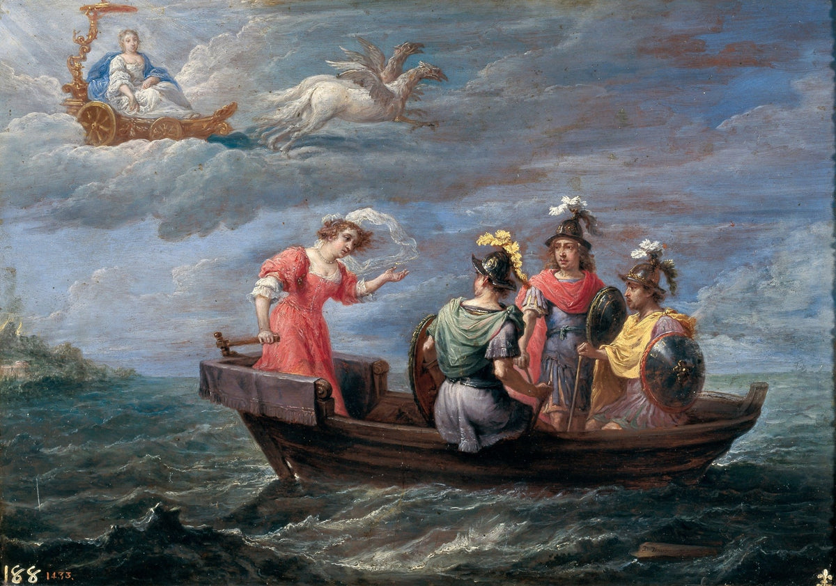 People Oil Painting - Mythological Boat Scene with Figures - Oil Painting Haven