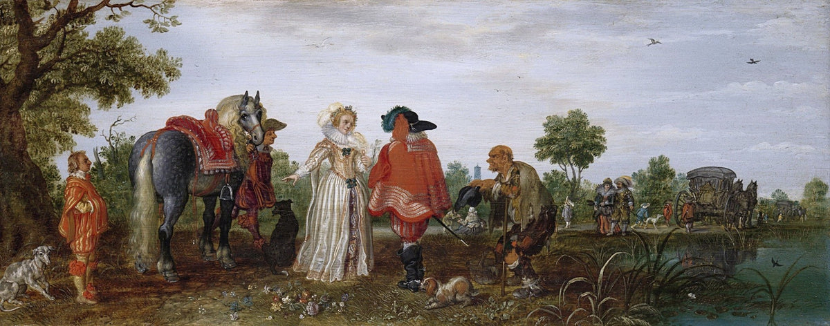 People Oil Painting - Noble Figures and Carriage Landscape Scene - Oil Painting Haven