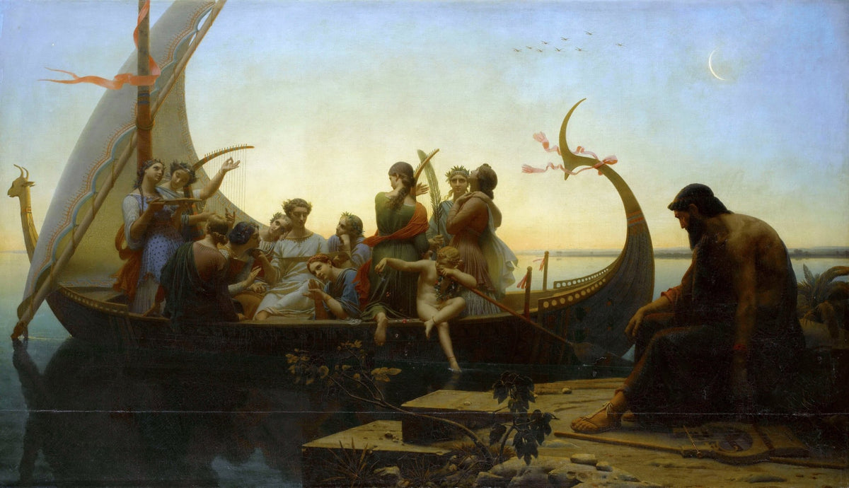 People Oil Painting - Poetic Figures Sailing at Sunset - Oil Painting Haven