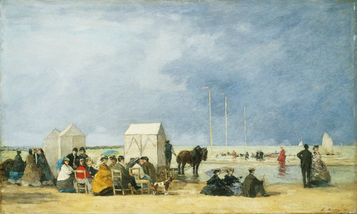 People Oil Painting - Seaside Leisure Scene with Figures - Oil Painting Haven