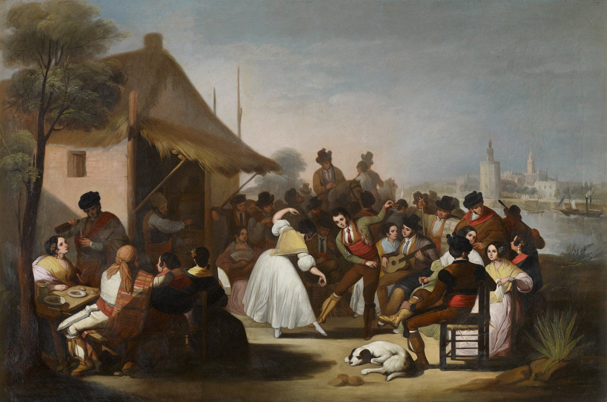 People Oil Painting - Spanish Dance Scene with Musicians - Oil Painting Haven