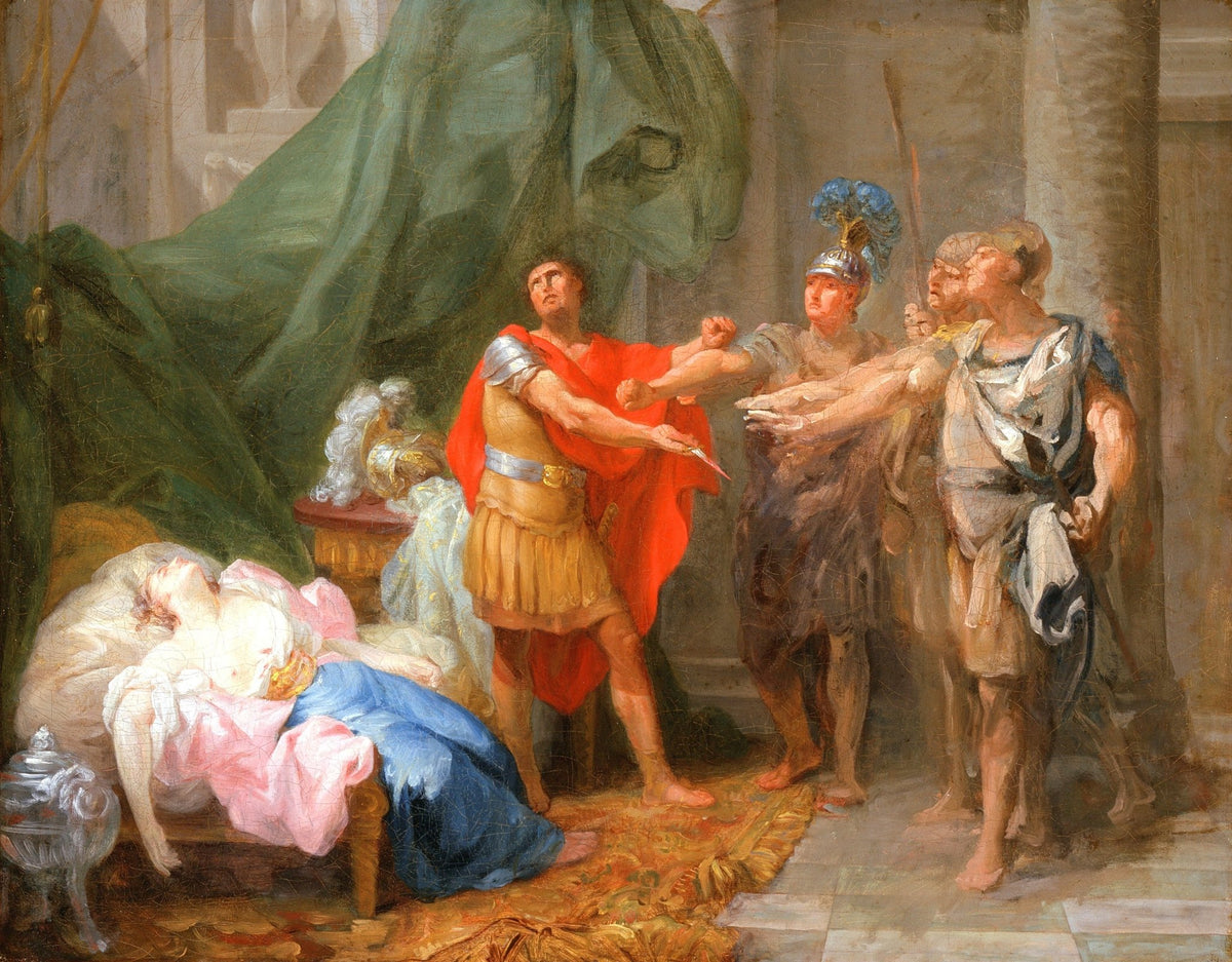 People Oil Painting - The Oath of Brutus Classical Scene - Oil Painting Haven