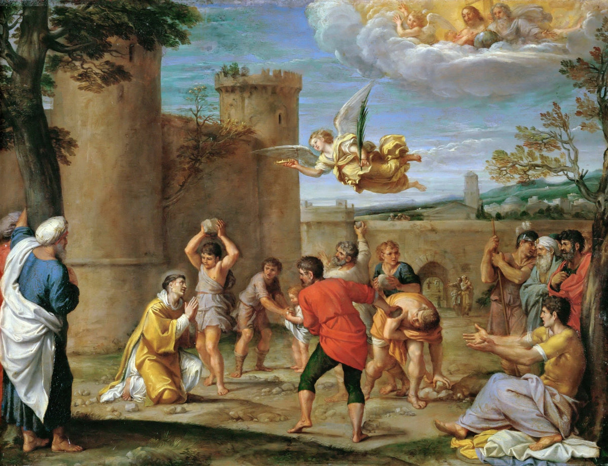 People Oil Painting - The Stoning of Saint Stephen Scene - Oil Painting Haven