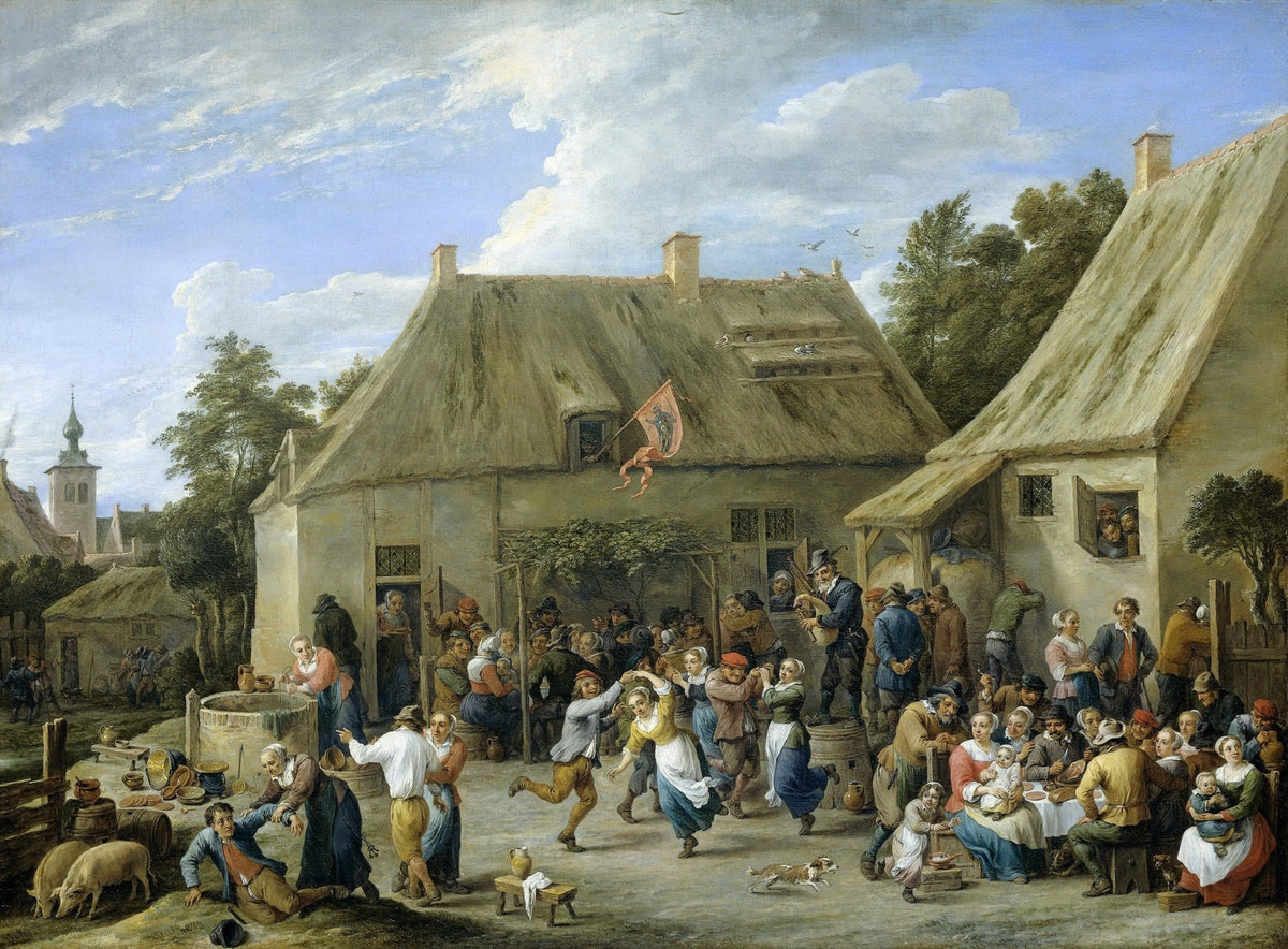 People Oil Painting - Village Festival Dance Scene - Oil Painting Haven