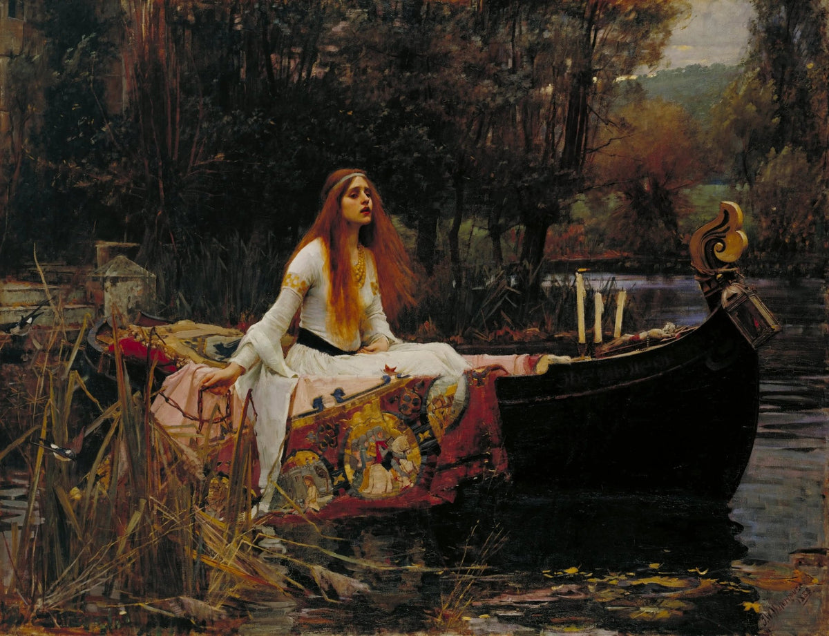 People Oil Painting - Woman in Boat on River - Oil Painting Haven