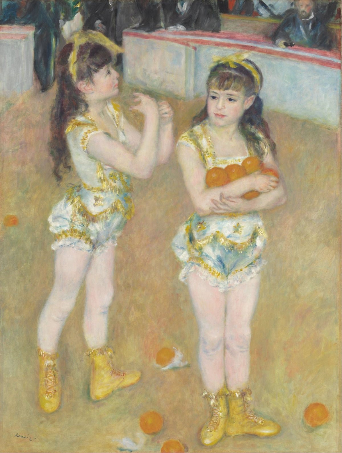 People Oil Painting - Young Circus Acrobats with Oranges - Oil Painting Haven