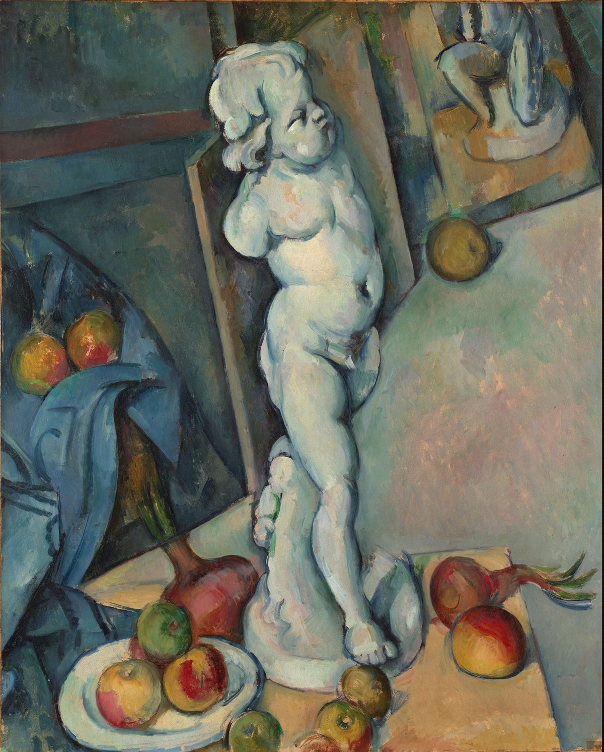 Plaster Cupid with Fruit and Cloth - Still Life Oil Painting - Oil Painting Haven