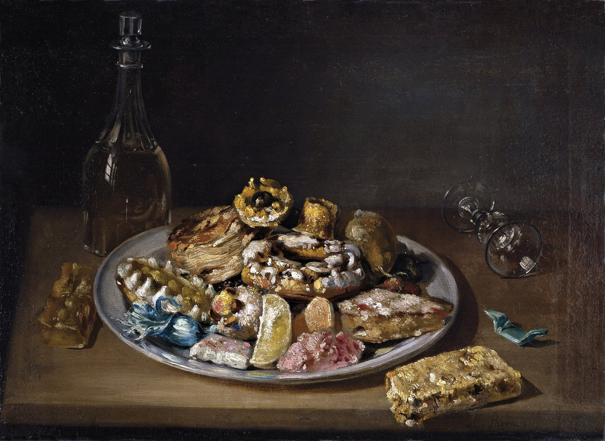 Plate of Pastries and Glass - Still Life Oil Painting - Oil Painting Haven