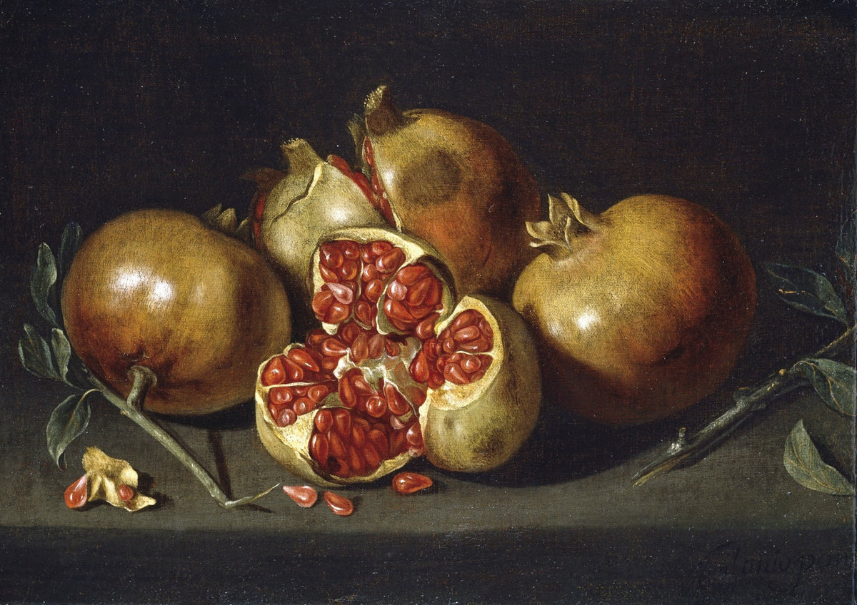 Pomegranates with Split Fruit - Still Life Oil Painting - Oil Painting Haven