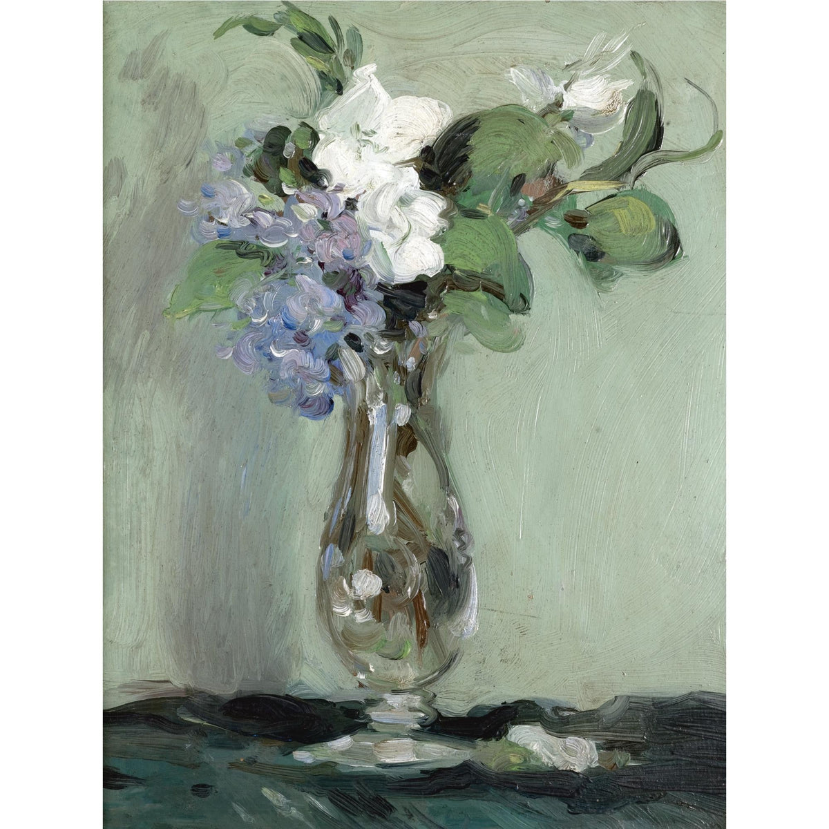 Primulas in Glass Vase Still Life Hand Painted - Floral Oil Painting - Oil Painting Haven