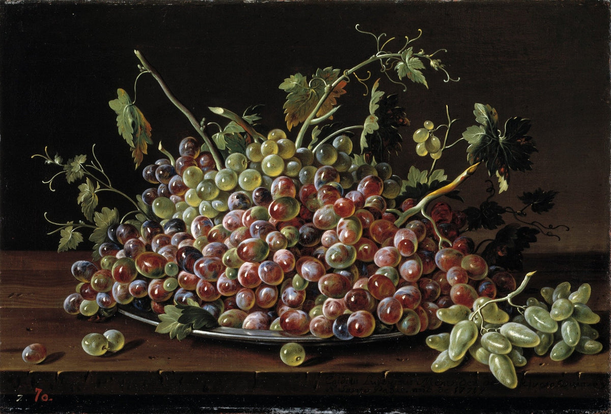 Red and Green Grapes on Plate - Still Life Oil Painting - Oil Painting Haven