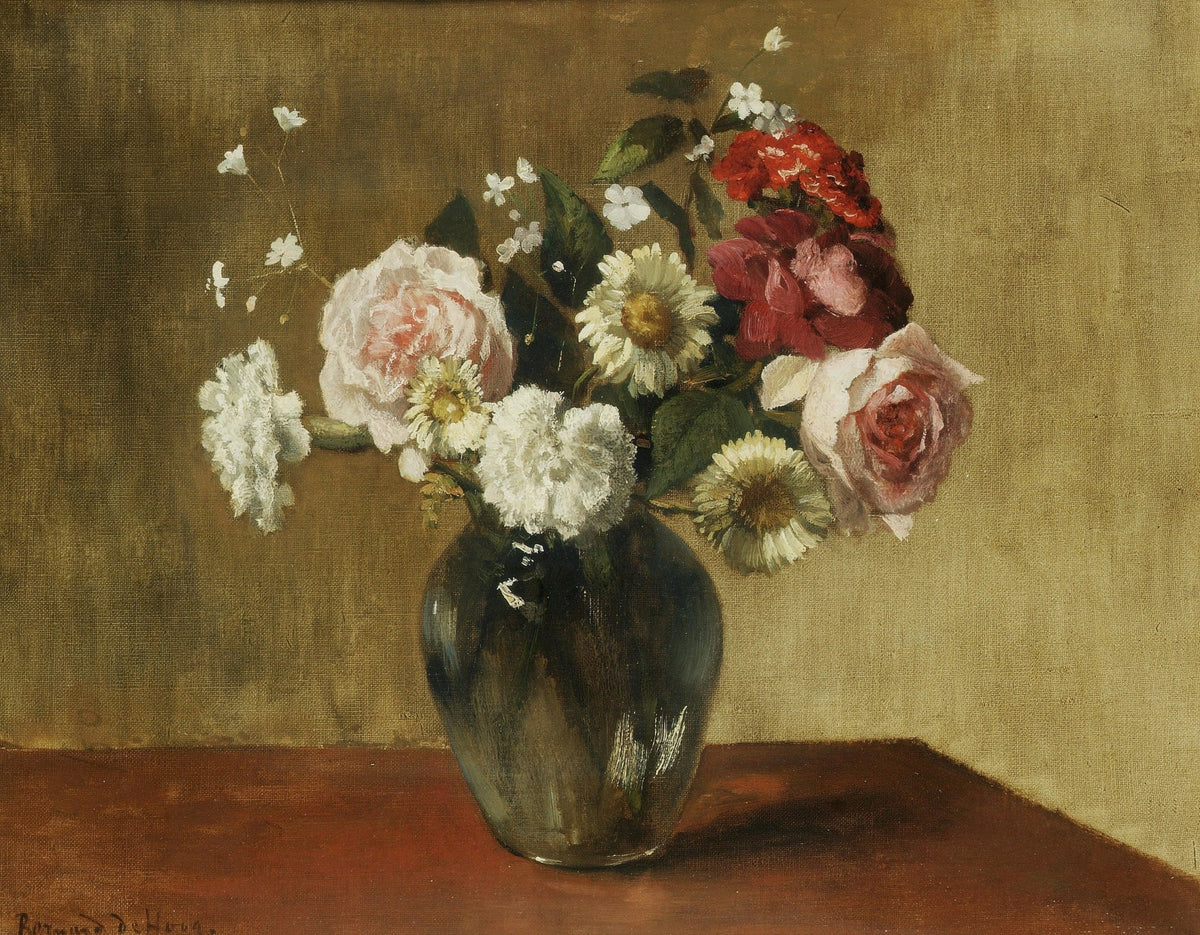 Roses and Wildflowers in Glass Vase – Floral Oil Painting - Oil Painting Haven