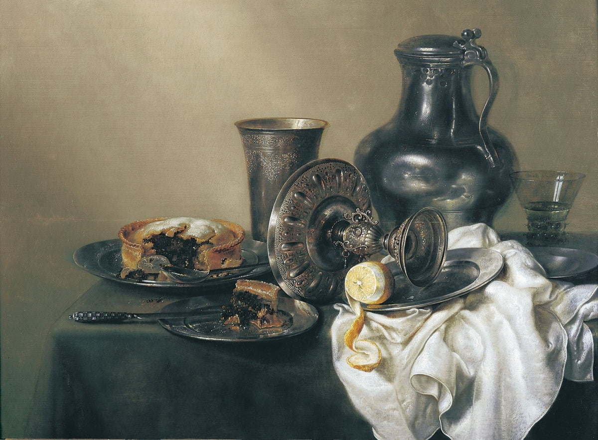 Silver Jug, Lemon and Cake Arrangement - Still Life Oil Painting - Oil Painting Haven