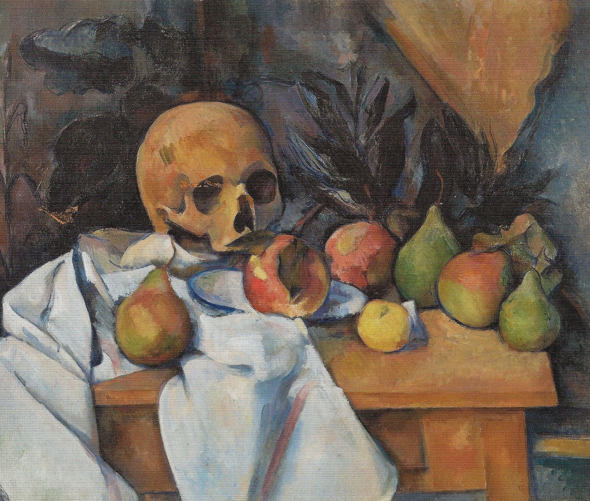 Skull with Apples and Pears - Still Life Oil Painting - Oil Painting Haven