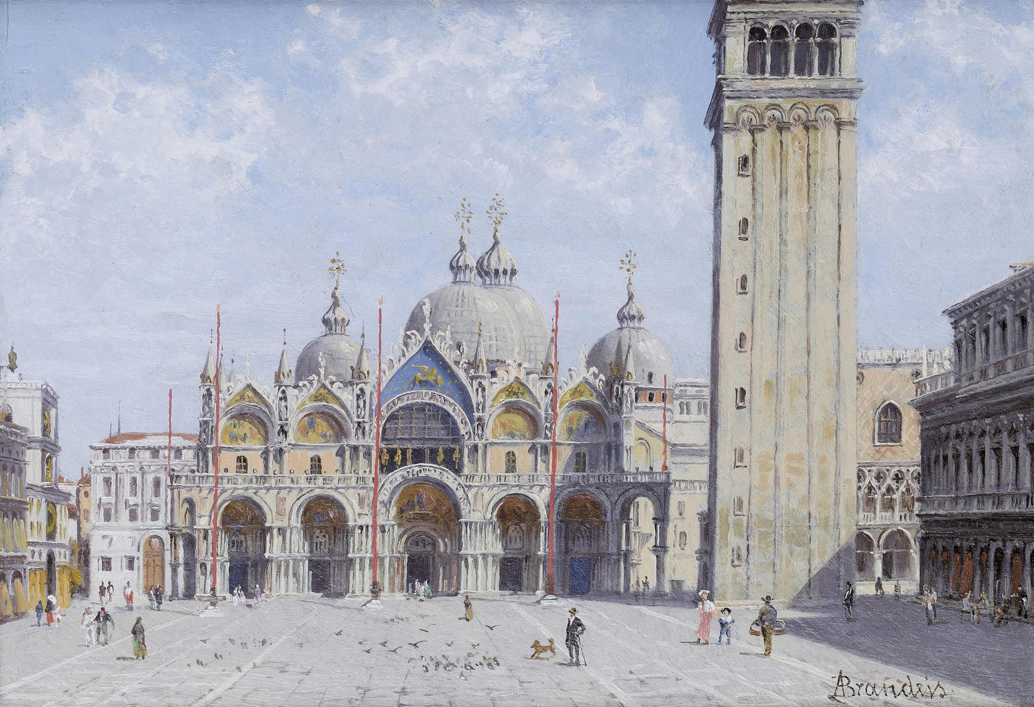 St. Mark’s Basilica and Bell Tower, Venice – Landscape Oil Painting - Oil Painting Haven