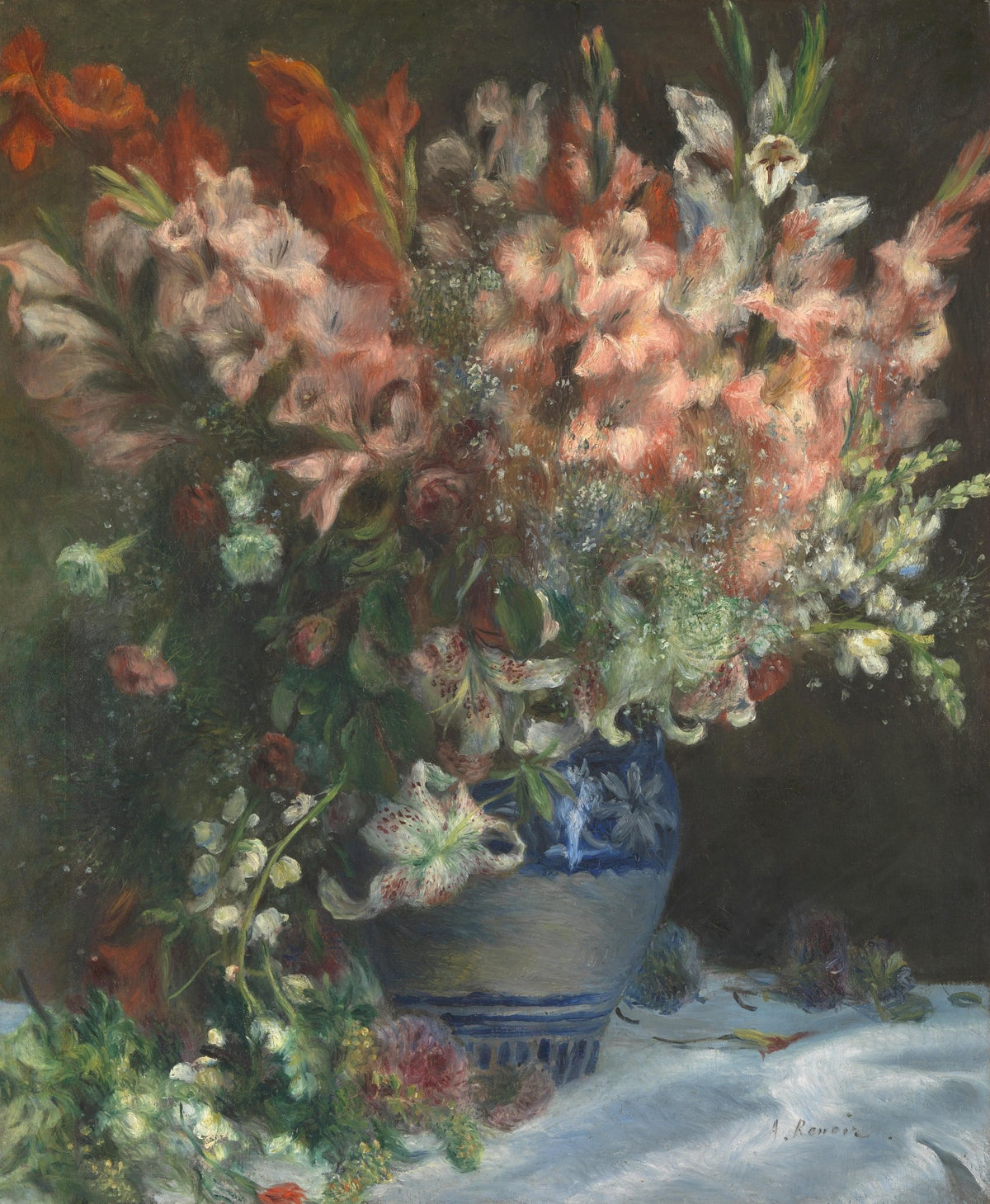 Still Life Flowers with Sculpture Hand Painted - Floral Oil Painting - Oil Painting Haven