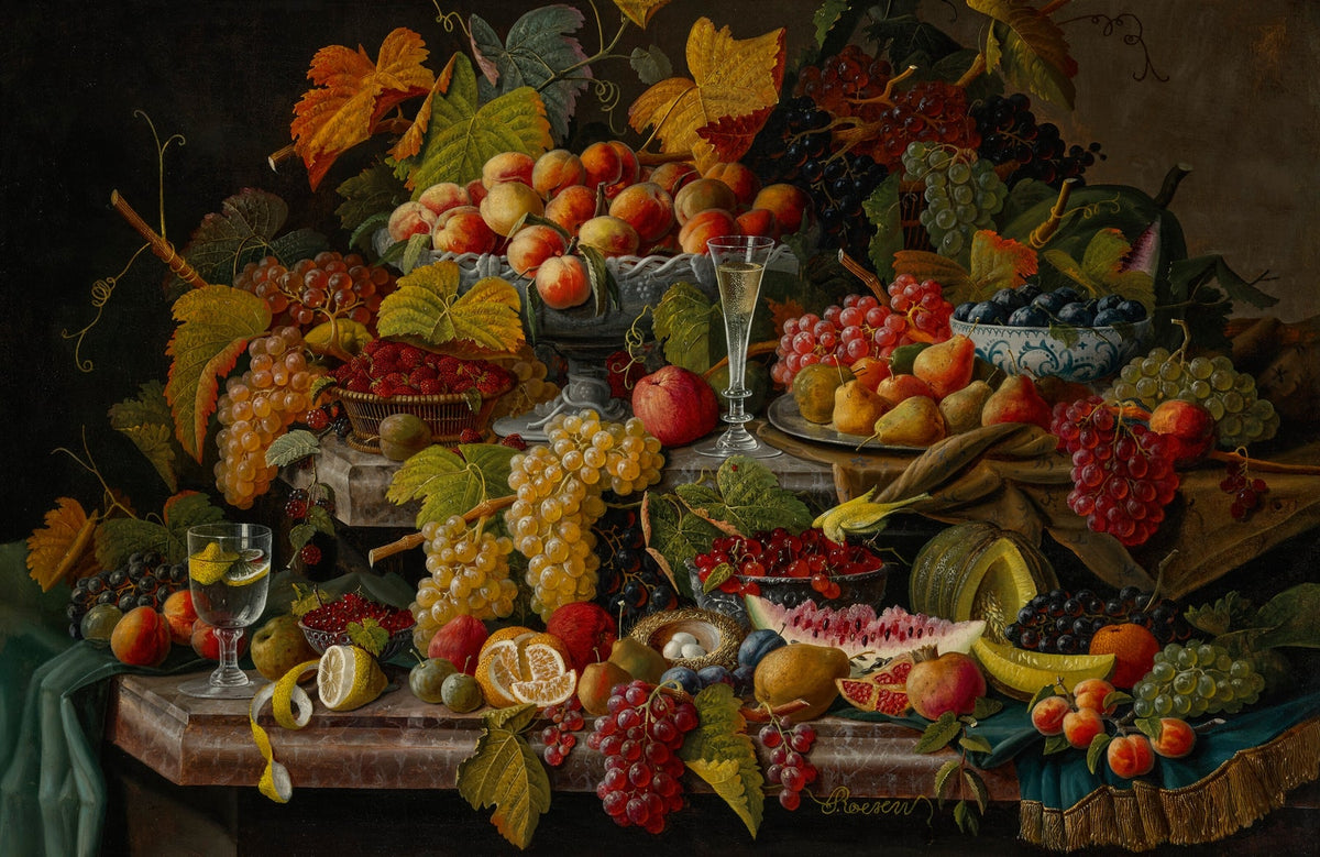 Still Life Oil Painting - Abundant Fruit Feast Scene - Oil Painting Haven