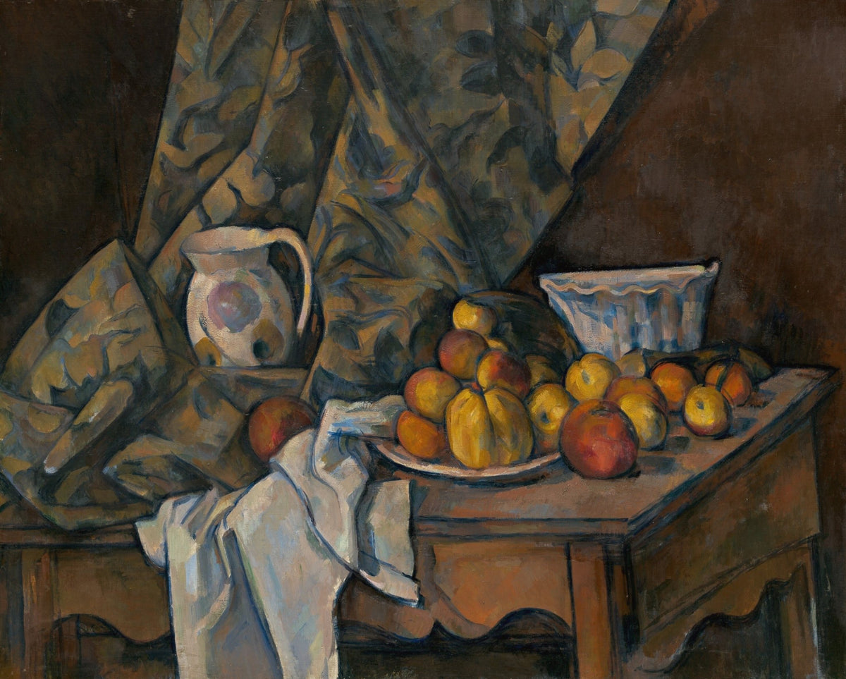Still Life Oil Painting - Apples and Peaches on Table - Oil Painting Haven