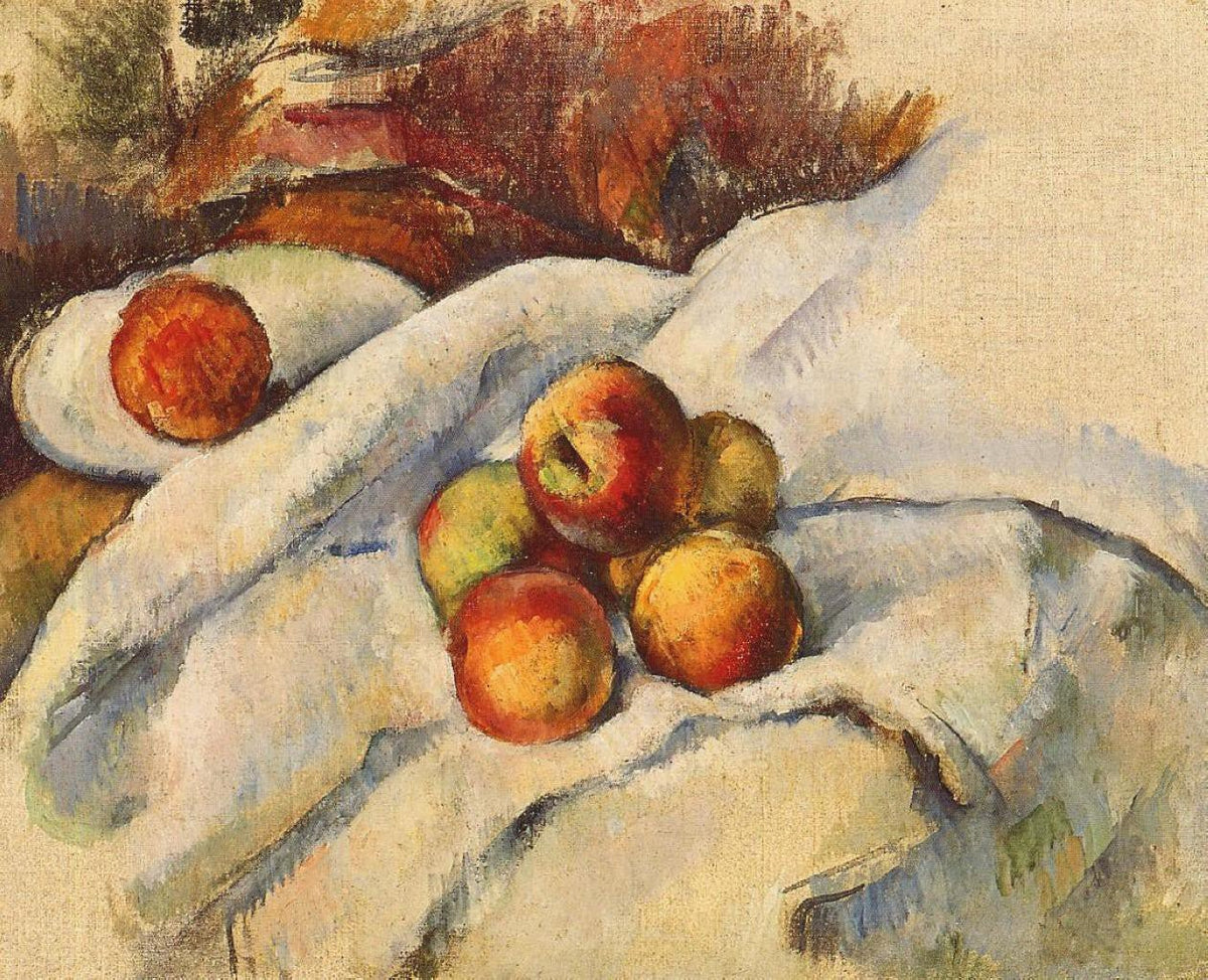 Still Life Oil Painting - Apples on White Cloth - Oil Painting Haven