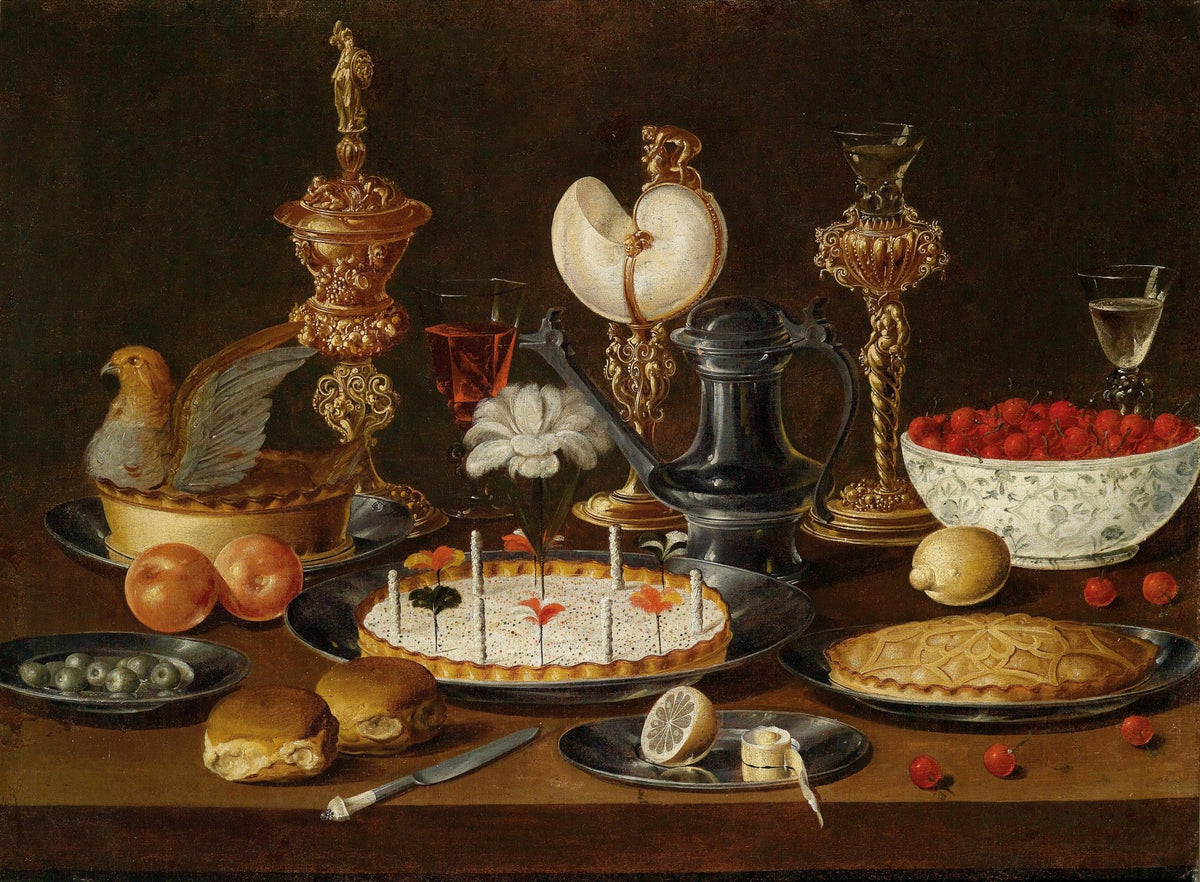 Still Life Oil Painting - Banquet Table with Silverware - Oil Painting Haven