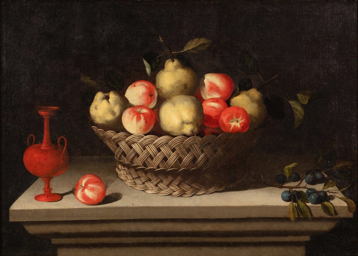 Still Life Oil Painting - Basket of Apples and Quinces - Oil Painting Haven