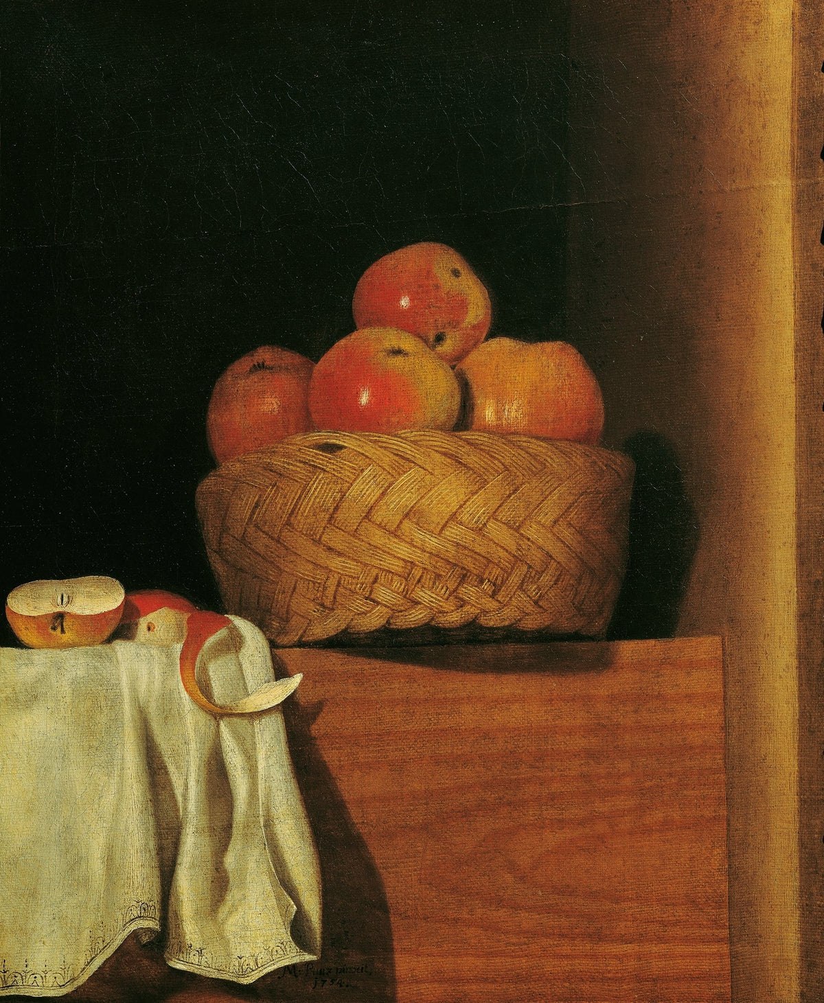 Still Life Oil Painting - Basket of Apples - Oil Painting Haven
