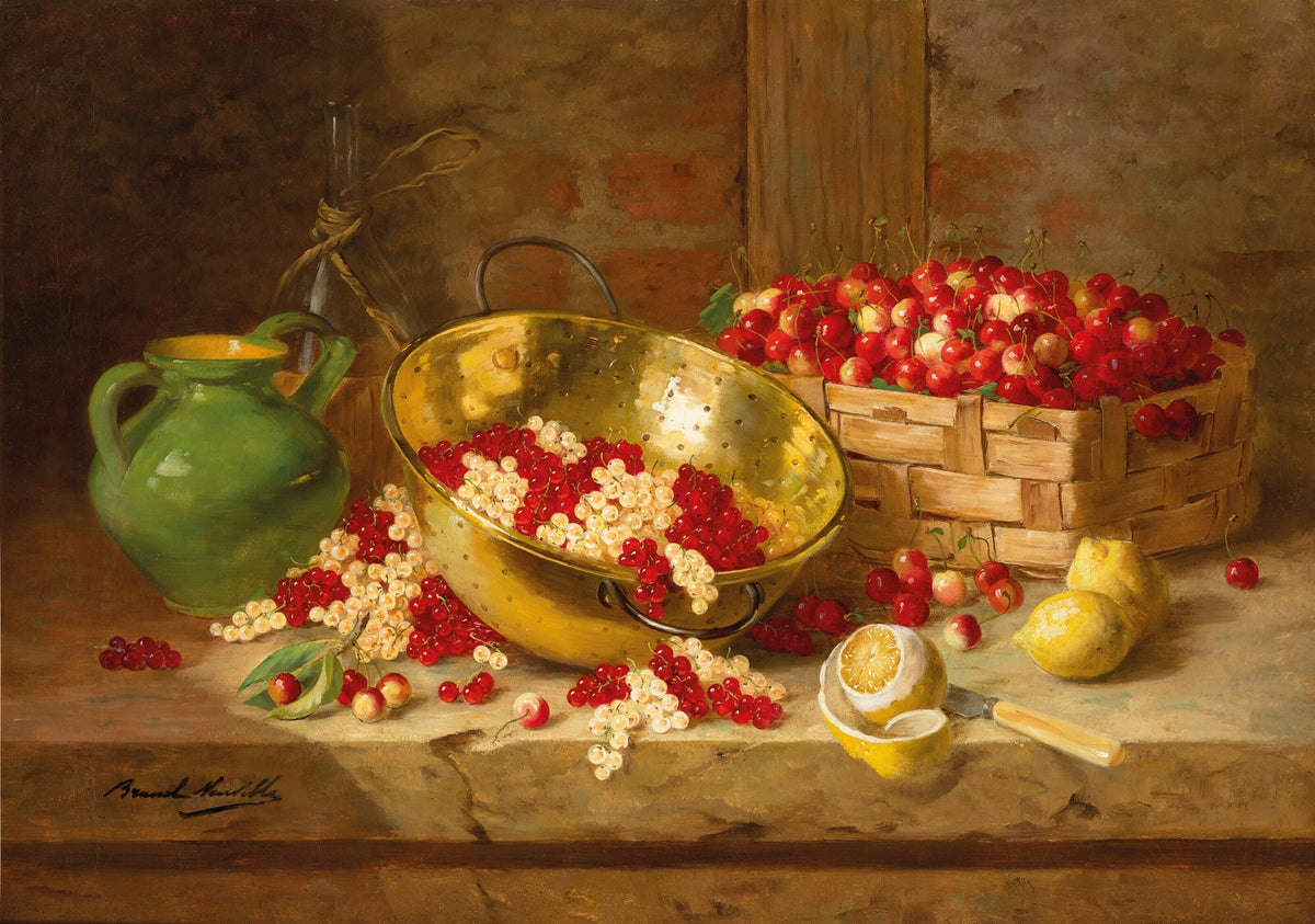 Still Life Oil Painting - Cherries and Currants - Oil Painting Haven
