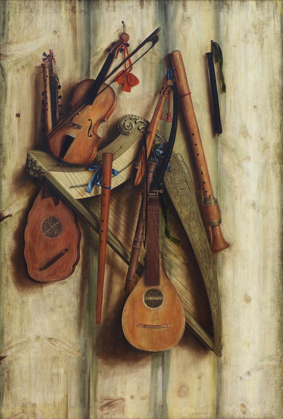 Still Life Oil Painting - Classical Musical Instruments - Oil Painting Haven