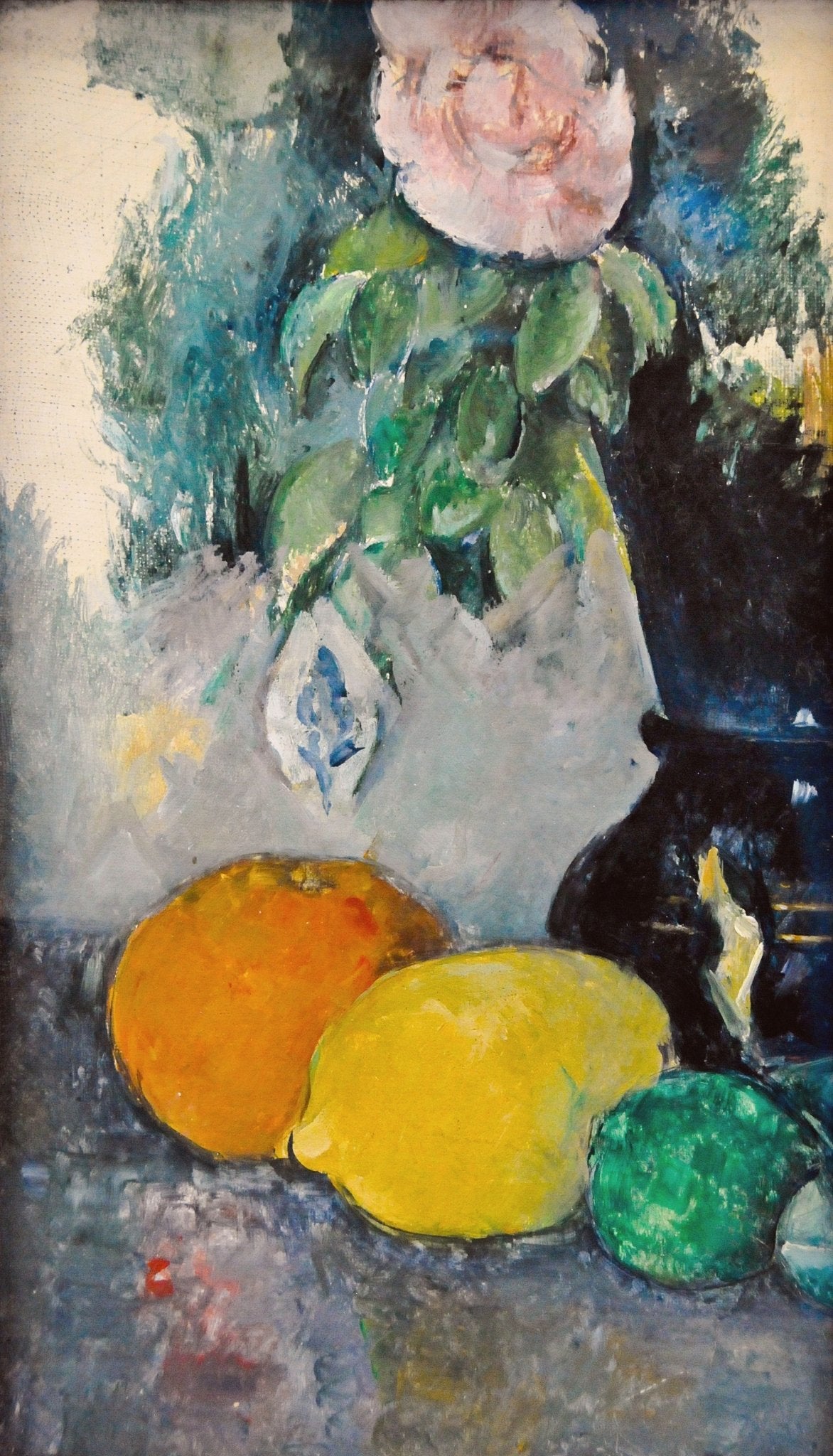 Still Life Oil Painting - Flowers and Citrus Fruit - Oil Painting Haven