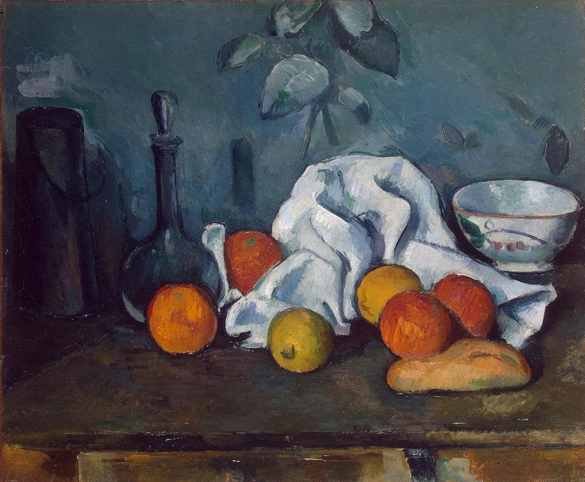 Still Life Oil Painting - Fruit and White Drapery - Oil Painting Haven