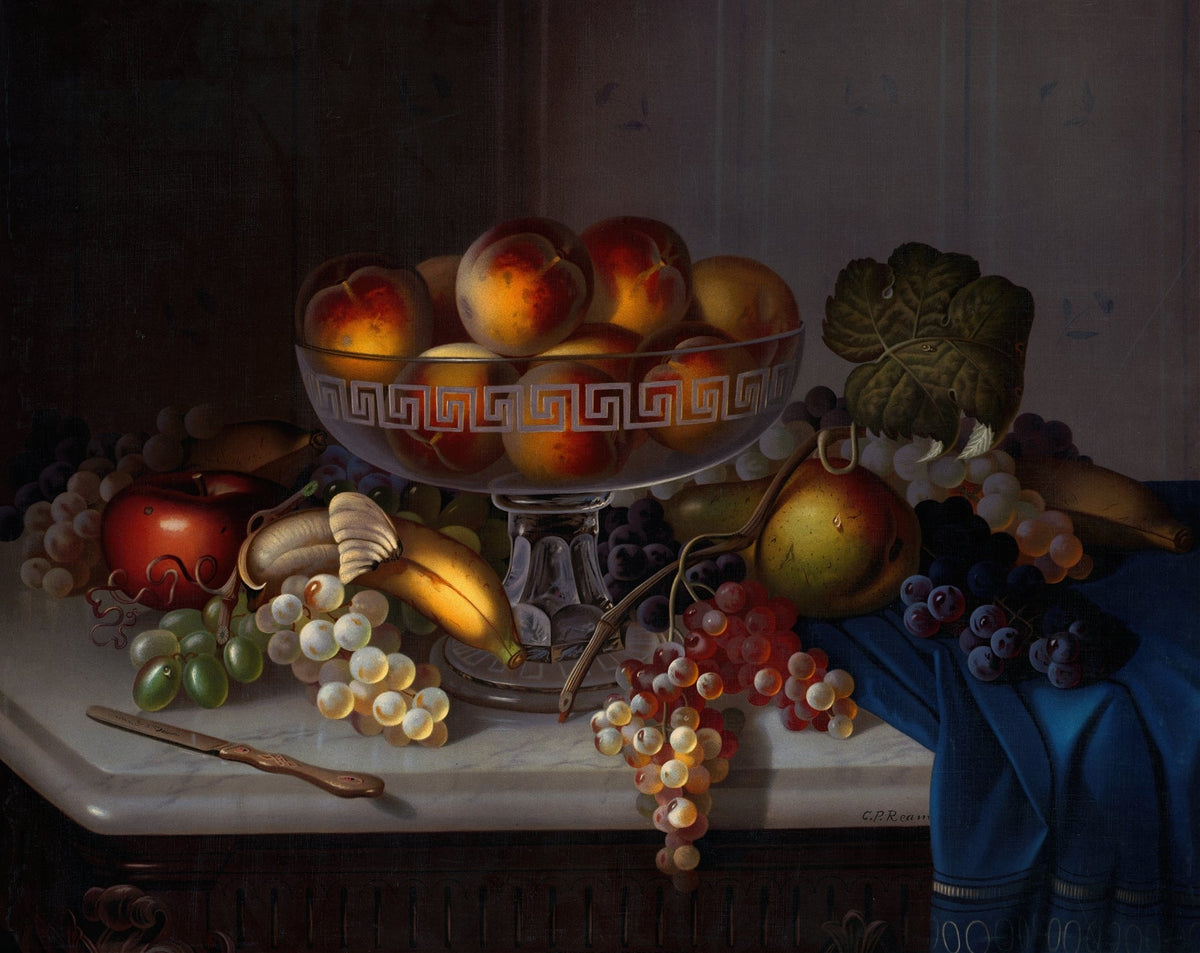 Still Life Oil Painting - Fruit Bowl with Grapes - Oil Painting Haven