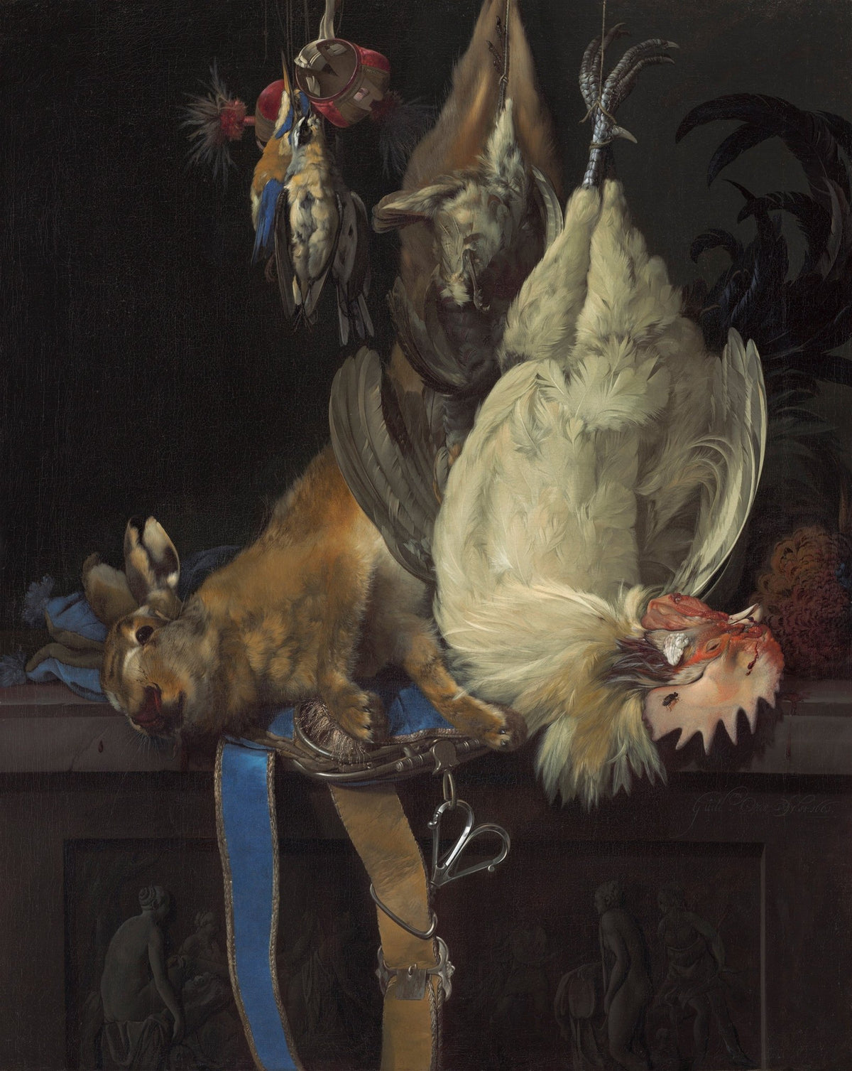 Still Life Oil Painting - Game Birds and Hare Trophy - Oil Painting Haven