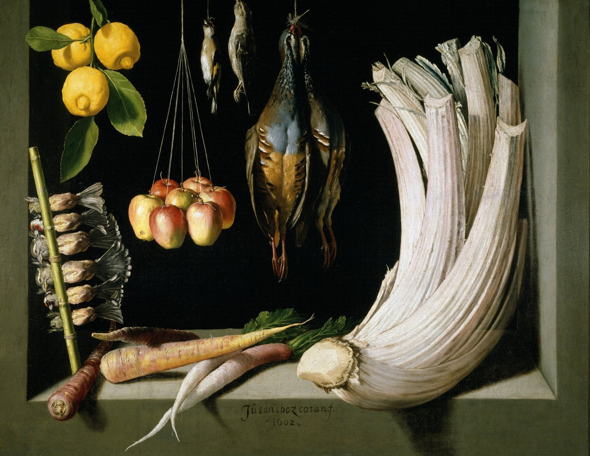 Still Life Oil Painting - Game, Vegetables and Lemons - Oil Painting Haven