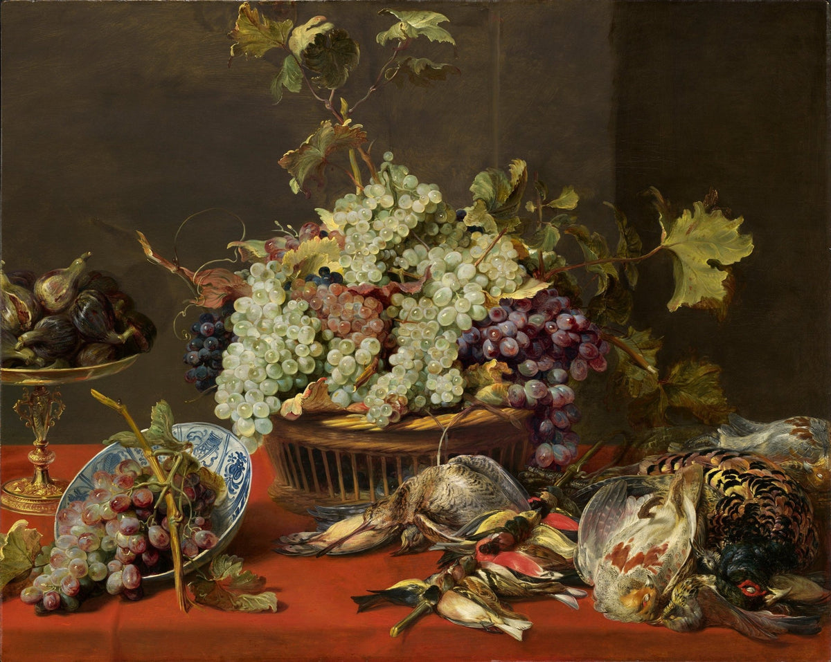 Still Life Oil Painting - Grapes and Game Birds - Oil Painting Haven