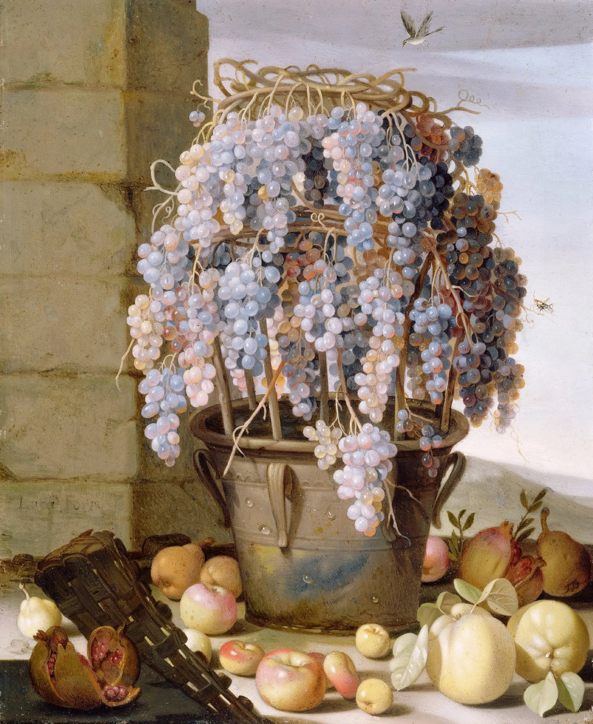 Still Life Oil Painting - Grapes, Pomegranate and Assorted Fruits - Oil Painting Haven