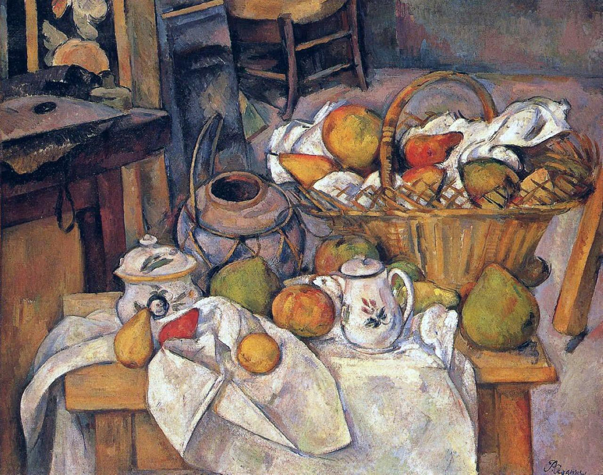 Still Life Oil Painting - Kitchen Table with Fruit - Oil Painting Haven