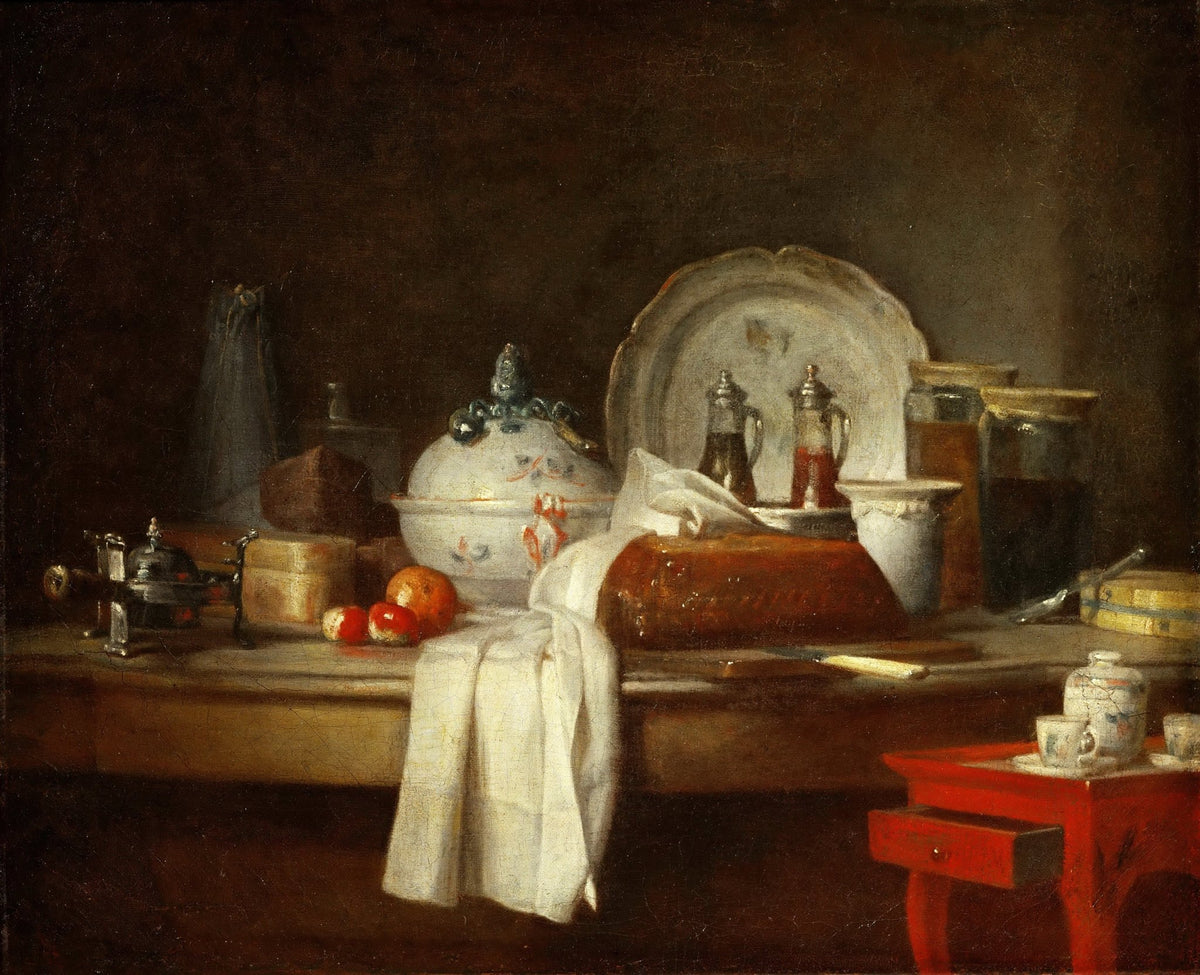 Still Life Oil Painting - Kitchen Table with Ham - Oil Painting Haven