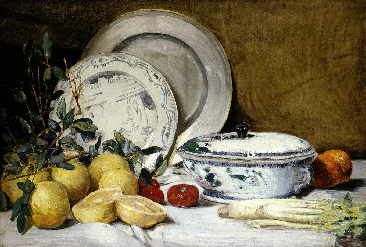 Still Life Oil Painting - Lemons and Ceramic Dishes - Oil Painting Haven