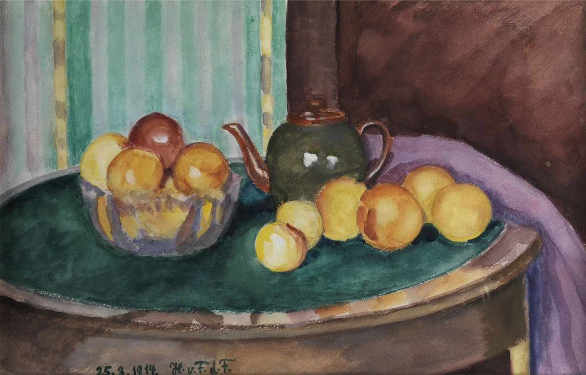 Still Life Oil Painting - Lemons and Teapot - Oil Painting Haven