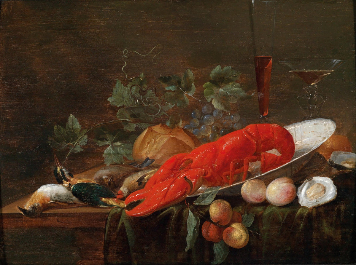 Still Life Oil Painting - Lobster and Game Feast - Oil Painting Haven
