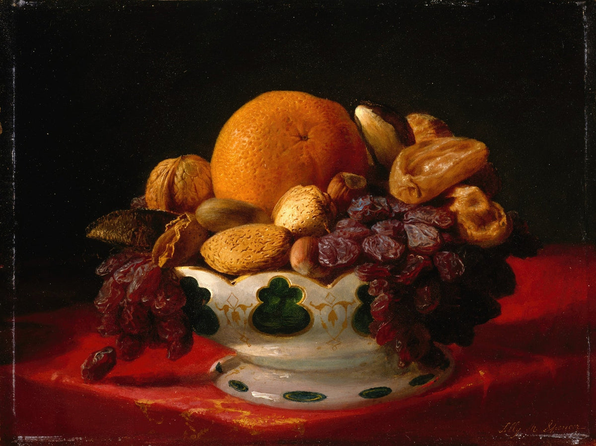 Still Life Oil Painting - Orange and Dried Fruits Bowl - Oil Painting Haven