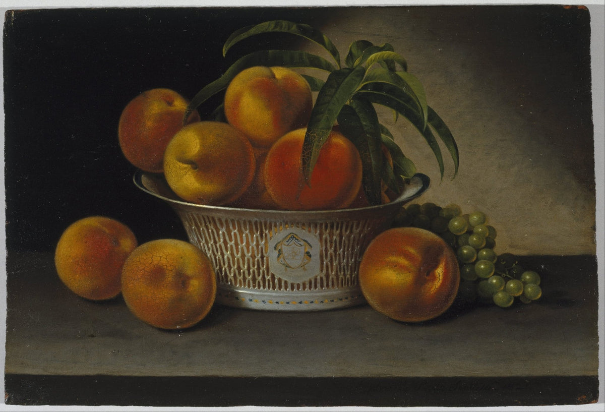 Still Life Oil Painting - Peaches and Grapes - Oil Painting Haven