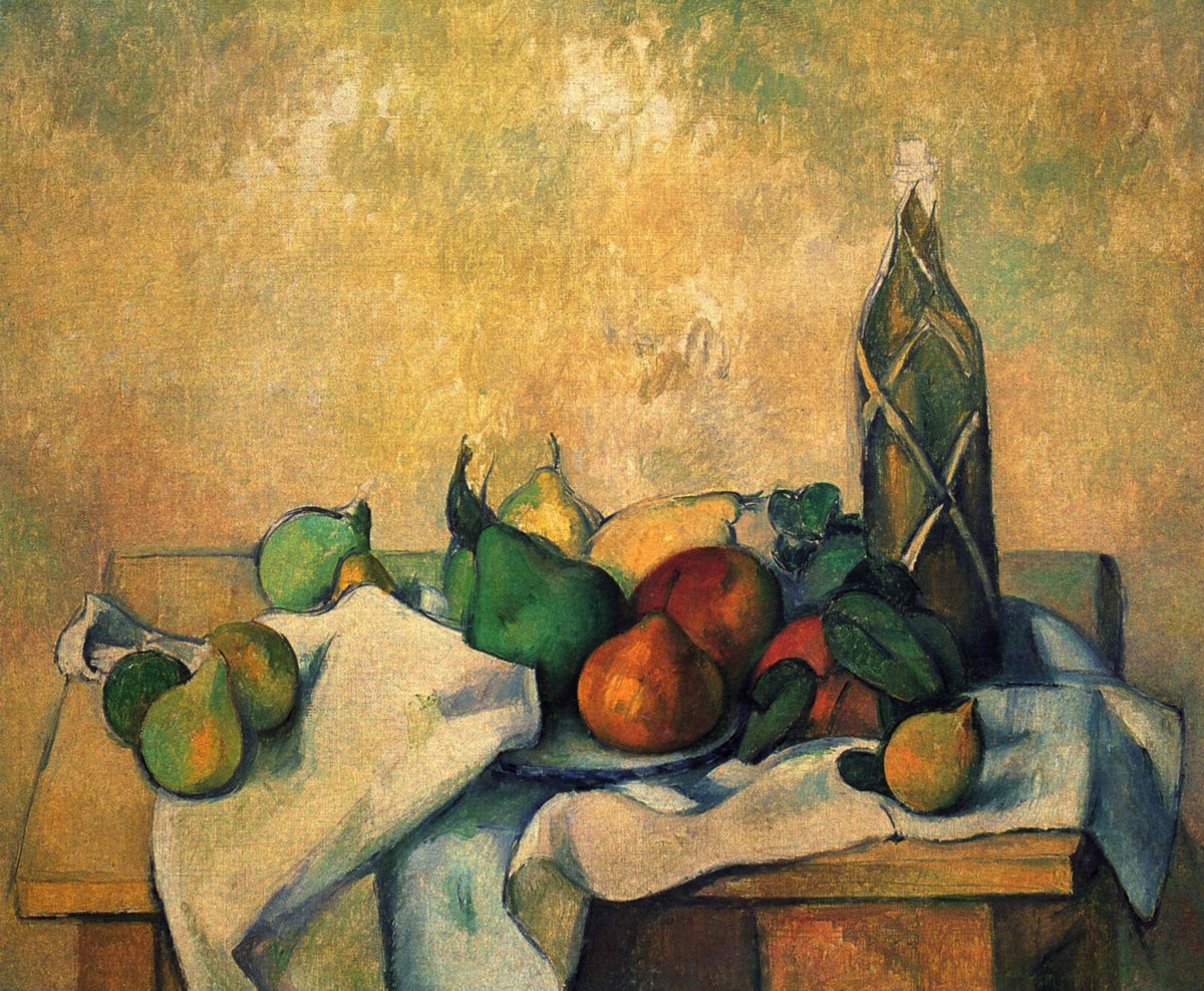 Still Life Oil Painting - Pears, Oranges and Bottle - Oil Painting Haven