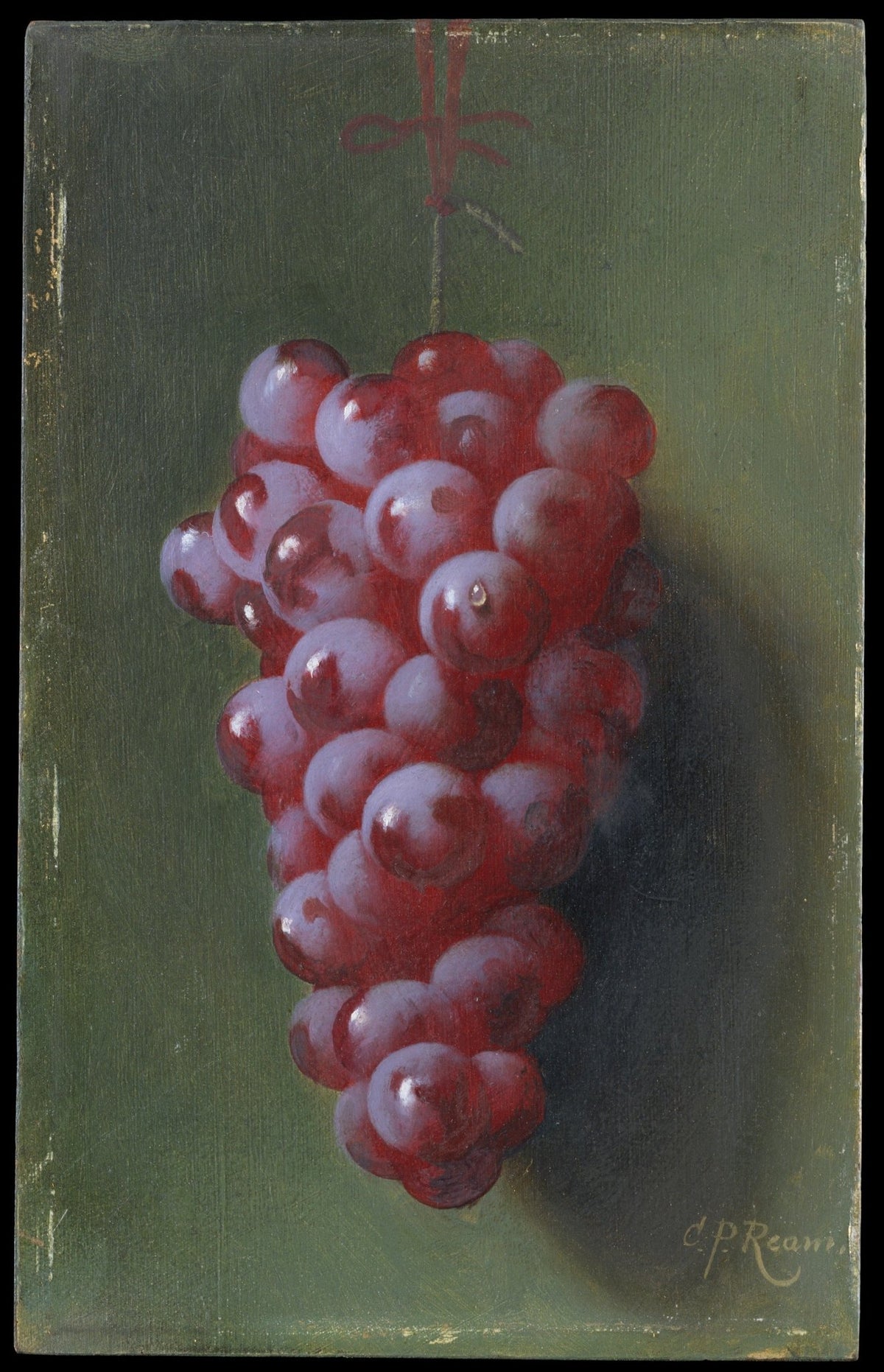 Still Life Oil Painting - Red Grapes on Green - Oil Painting Haven