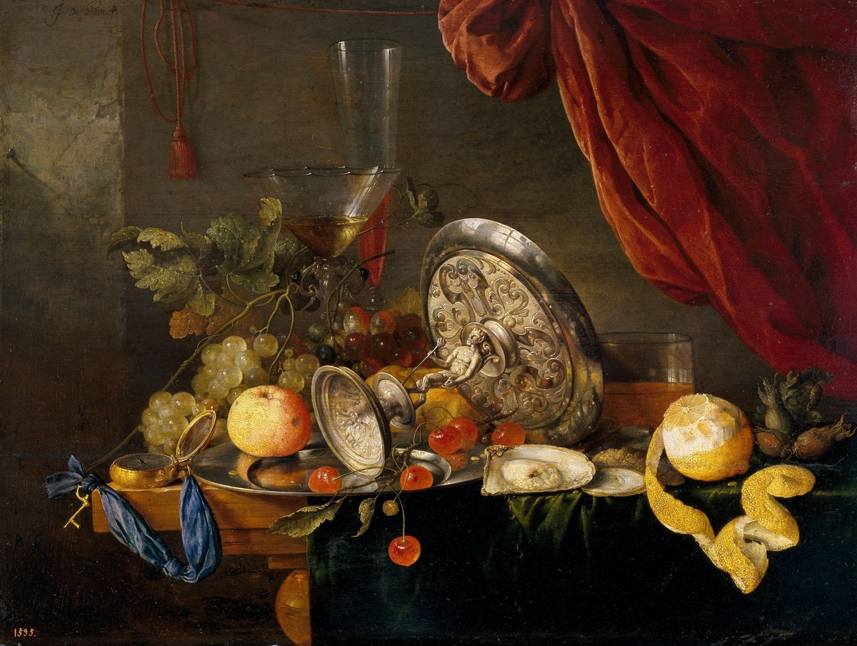 Still Life Oil Painting - Silver Tazza and Fruit - Oil Painting Haven