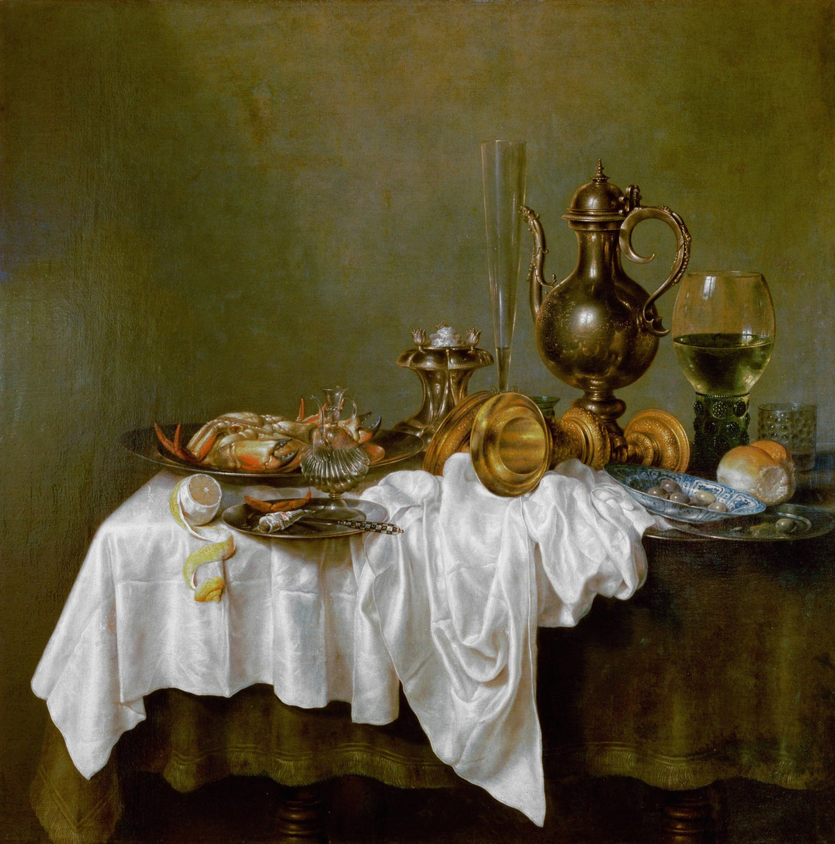 Still Life Oil Painting - Silverware and Seafood Feast - Oil Painting Haven
