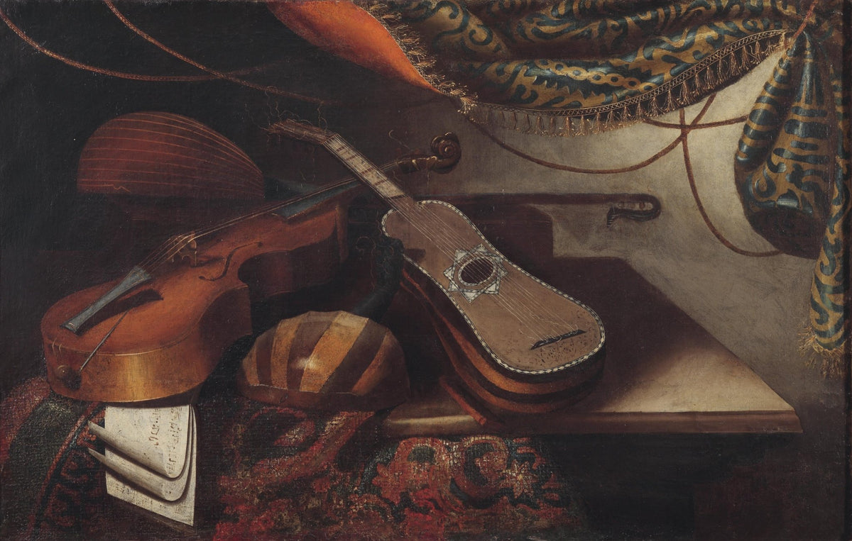 Still Life Oil Painting - Violin and Mandolin - Oil Painting Haven