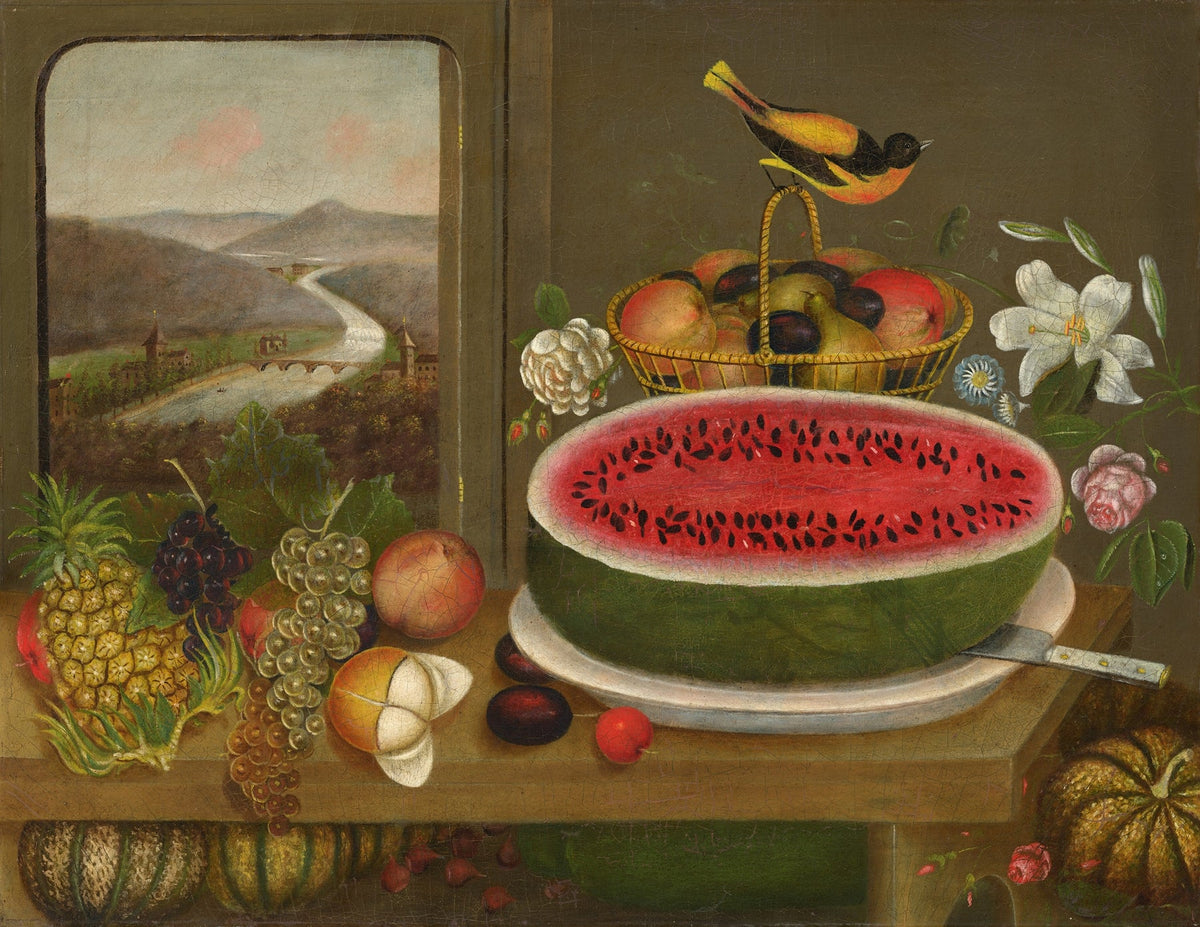 Still Life Oil Painting - Watermelon and Fruit - Oil Painting Haven