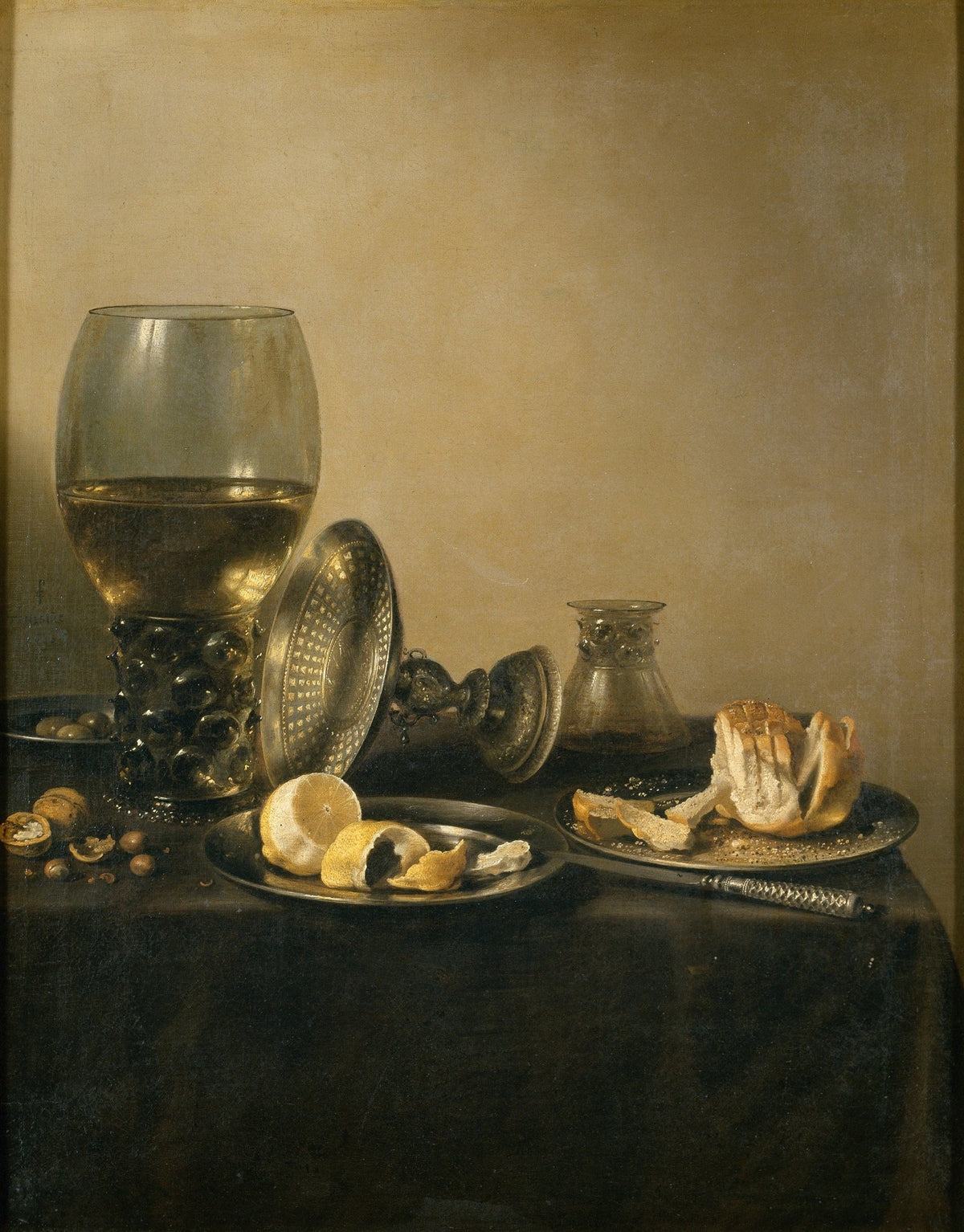 Still Life Oil Painting - Wine Goblet and Citrus - Oil Painting Haven