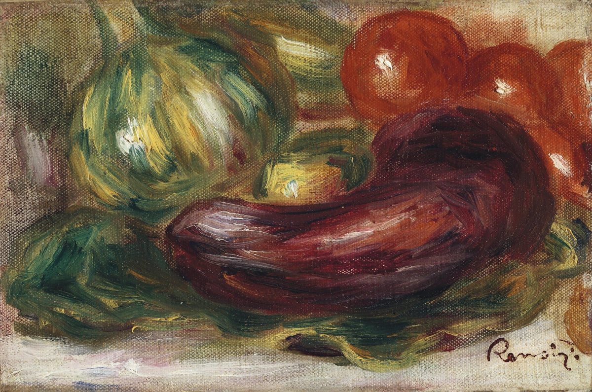 Still Life Oil Painting - Zucchini, Tomatoes, Eggplant - Oil Painting Haven